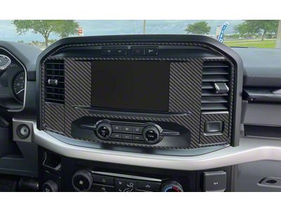 Navigation Screen Accent Trim; Raw Carbon Fiber (21-24 F-150 w/ 8-Inch Screen)