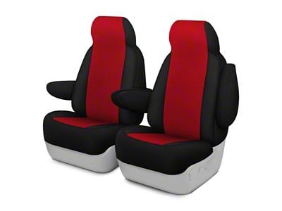 Neosupreme Custom 1st Row Bucket Seat Covers; Red/Black (21-24 F-150 w/ Non-Max Recline Bucket Seats)