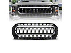 Nexum Series Upper Replacement Grille with Running Light Bar; Gloss Black (21-23 F-150 w/o Forward Facing Camera, Excluding Raptor)