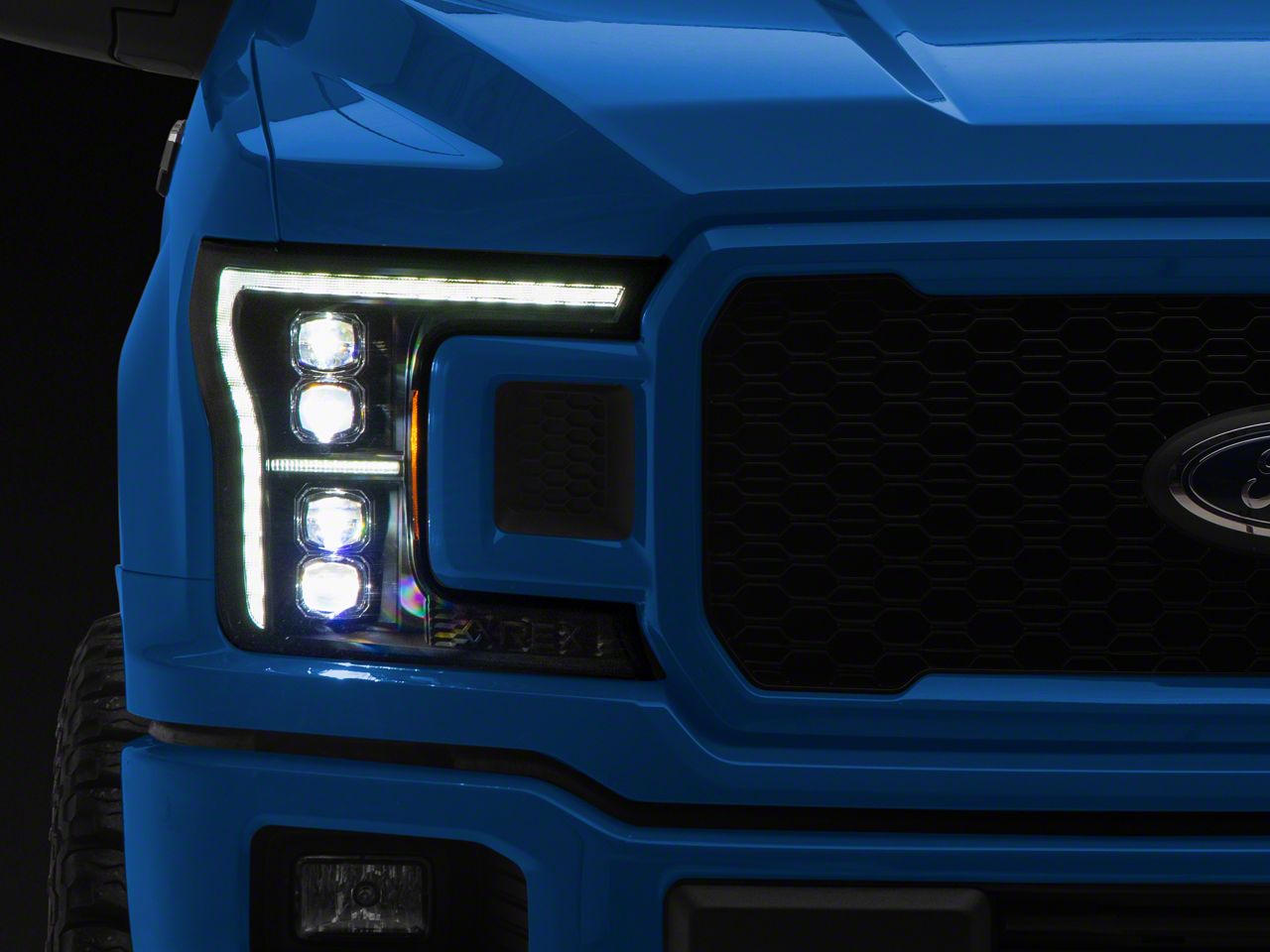 AlphaRex NOVA-Series 14th Gen G2 Style LED Projector Headlights; Black Housing; Clear Lens (18-20 F-150 w/ Factory LED Headlights)
