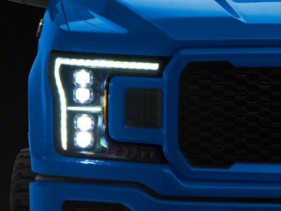 AlphaRex NOVA-Series 14th Gen G2 Style LED Projector Headlights; Black Housing; Clear Lens (18-20 F-150 w/ Factory Halogen Headlights)
