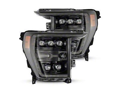 AlphaRex NOVA-Series LED Projector Headlights; Alpha Black Housing; Clear Lens (21-23 F-150 w/ Factory LED Reflector Headlights)