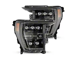 AlphaRex NOVA-Series LED Projector Headlights; Alpha Black Housing; Clear Lens (21-23 F-150 w/ Factory LED Reflector Headlights)
