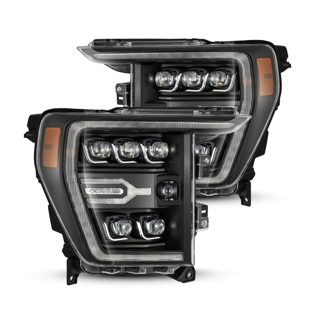AlphaRex NOVA-Series LED Projector Headlights; Black Housing; Clear Lens (21-23 F-150 w/ Factory LED Projector Headlights)