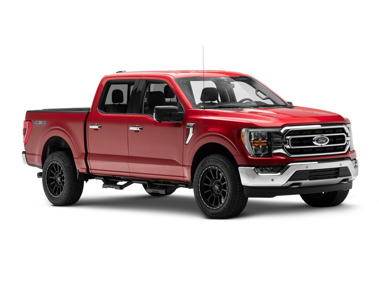 F-150 Octagon Tube Drop Style Nerf Side Step Bars; Black (15-26 F