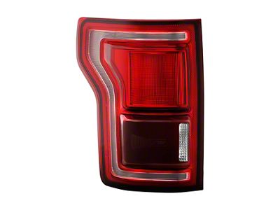 OE Style BLIS Ready LED Tail Light; Chrome Housing; Red/Clear Lens; Driver Side (15-17 F-150 w/ Factory LED BLIS Tail Lights)