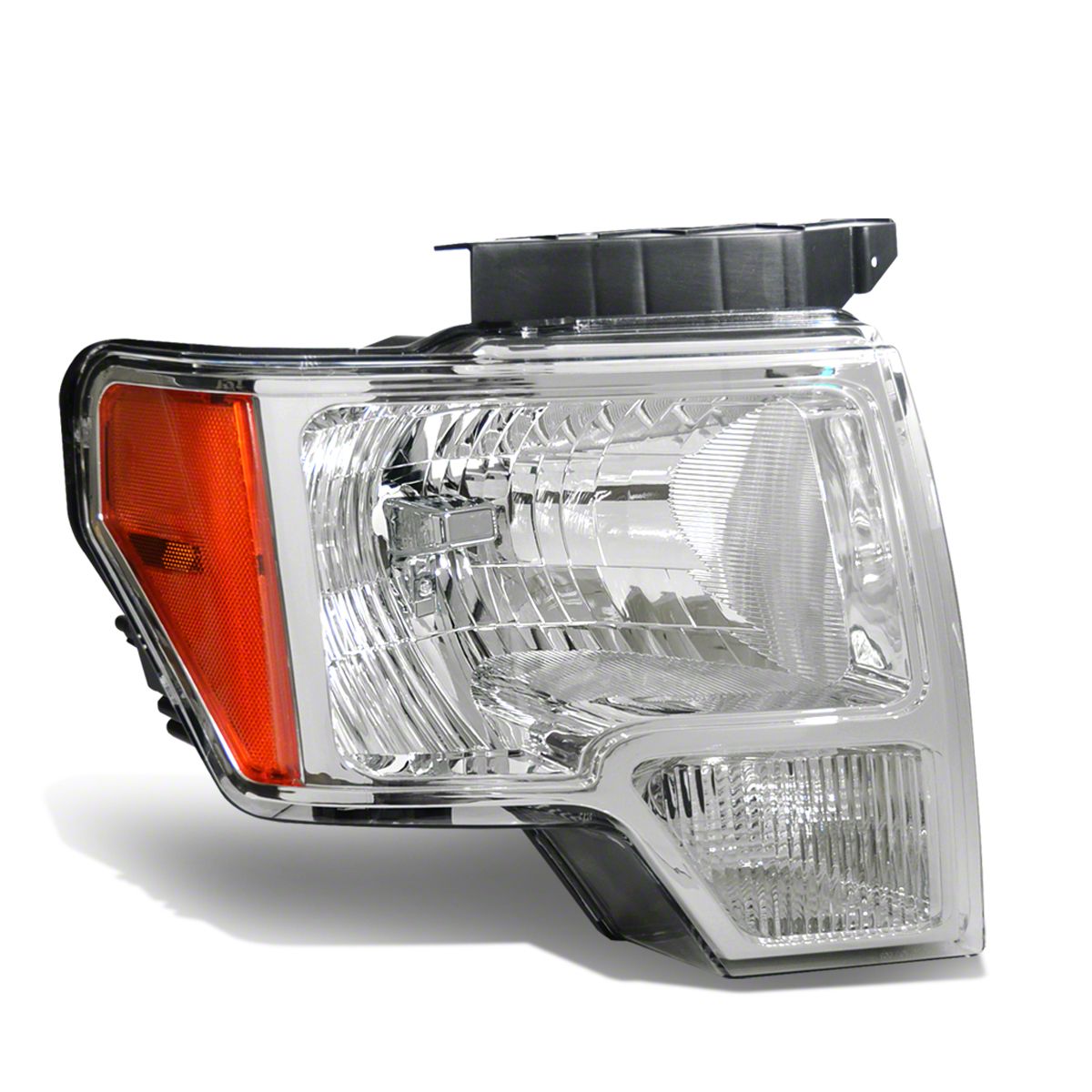 OE Style Headlight; Chrome Housing; Clear Lens; Passenger Side (09-14 F-150 w/ Factory Halogen Headlights)