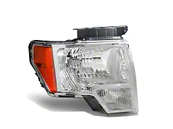 OE Style Headlight; Chrome Housing; Clear Lens; Passenger Side (09-14 F-150 w/ Factory Halogen Headlights)