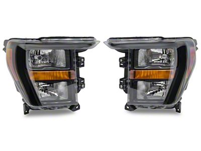 OE Style Headlights; Black Housing; Clear Lens (21-23 F-150 w/ Factory Halogen Headlights)