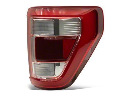 OE Style LED Tail Light; Chrome Housing; Red/Clear Lens; Passenger Side (21-23 F-150 w/ Factory LED BLIS Tail Lights)