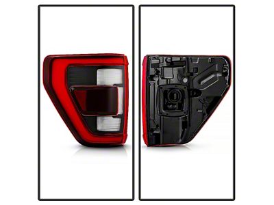 OE Style LED Tail Lights; Black Housing; Clear Lens (21-23 F-150 w/ Factory Halogen Tail Lights)