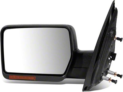 OE Style Powered Heated Side Mirror; Textured Black; Driver Side (04-08 F-150)