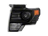 OE Style Projector Headlight; Black Housing; Clear Lens; Driver Side (13-14 F-150 w/ Factory HID Headlights)