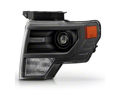 OE Style Projector Headlight; Grey Housing; Clear Lens; Driver Side (13-14 F-150 w/ Factory HID Headlights)
