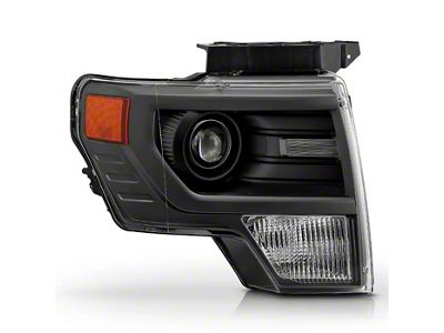 OE Style Projector Headlight; Grey Housing; Clear Lens; Passenger Side (13-14 F-150 w/ Factory HID Headlights)