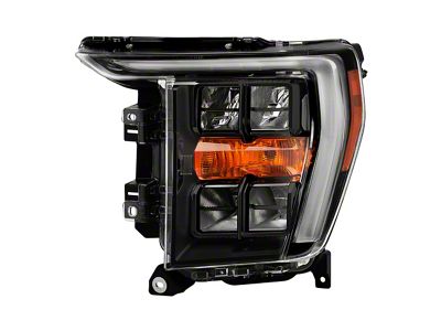 OE Style Quad LED Headlight with DRL; Black Housing; Clear Lens; Driver Side (21-23 F-150 w/ Factory LED Reflector Headlights)