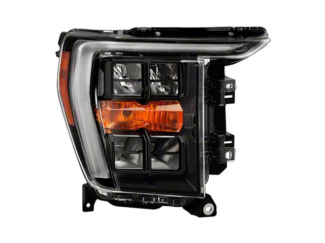 OE Style Quad LED Headlight with DRL; Black Housing; Clear Lens; Passenger Side (21-23 F-150 w/ Factory LED Reflector Headlights)