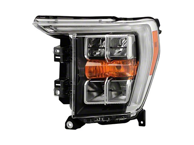 OE Style Quad LED Headlight with DRL; Chrome Housing; Clear Lens; Driver Side (21-23 F-150 w/ Factory LED Reflector Headlights)