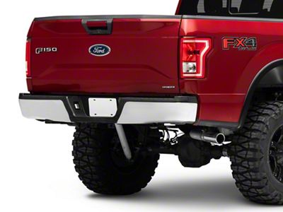 OEM Style Rear Bumper; Not Pre-Drilled for Backup Sensors; Chrome (15-20 F-150, Excluding Raptor)