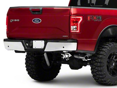 OEM Style Rear Bumper; Pre-Drilled for Backup Sensors; Chrome (15-20 F-150, Excluding Raptor)