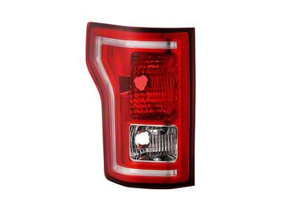 OEM Style Tail Light; Chrome Housing; Red/Clear Lens; Driver Side (15-17 F-150 w/ Factory Halogen Non-BLIS Tail Lights)