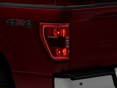 OEM Style Tail Light; Chrome Housing; Red/Clear Lens; Driver Side (21-23 F-150 w/ Factory Halogen BLIS Tail Lights)