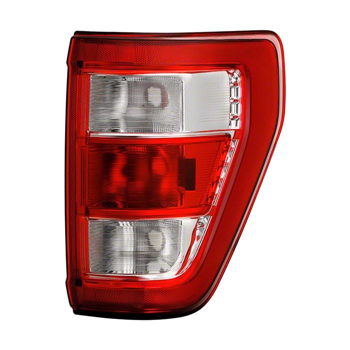OEM Style Tail Light; Chrome Housing; Red/Clear Lens; Passenger Side (21-23 F-150 w/ Factory Halogen Non-BLIS Tail Lights)