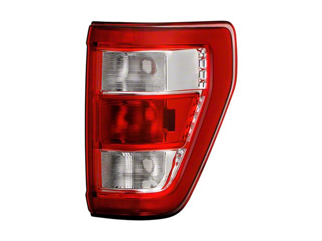 OEM Style Tail Light; Chrome Housing; Red/Clear Lens; Passenger Side (21-23 F-150 w/ Factory Halogen Non-BLIS Tail Lights)