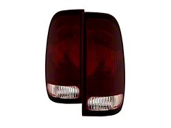 OEM Style Tail Lights; Chrome Housing; Red Smoked Lens (97-03 F-150 Styleside Regular Cab, SuperCab)