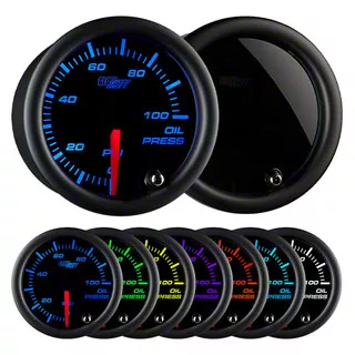 Oil Pressure Gauge; Tinted 7 Color (Universal; Some Adaptation May Be Required)