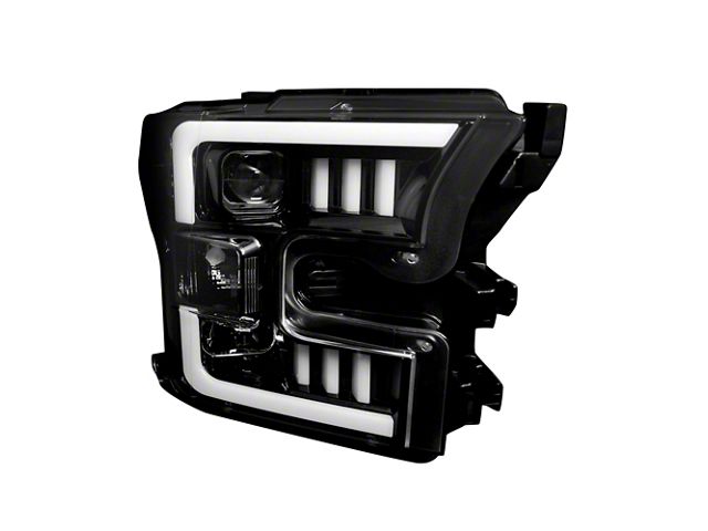 OLED DRL Projector Headlights; Black Housing; Smoked Lens (15-17 F-150 w/ Factory Halogen Headlights)
