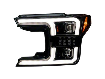 OLED DRL Projector Headlights; Black Housing; Smoked Lens (18-20 F-150 w/ Factory Halogen Headlights)