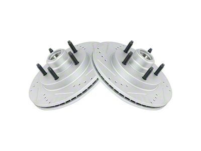 Performance Drilled and Slotted 5-Lug Rotors; Front Pair (Late 00-03 2WD F-150, Excluding Lightning)