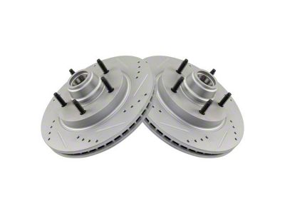 Performance Drilled and Slotted 5-Lug Rotors; Front (97-99 2WD F-150 w/ Rear Wheel ABS)