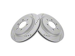 Performance Drilled and Slotted 6-Lug Rotors; Rear (18-20 F-150 w/ Electric Parking Brake)