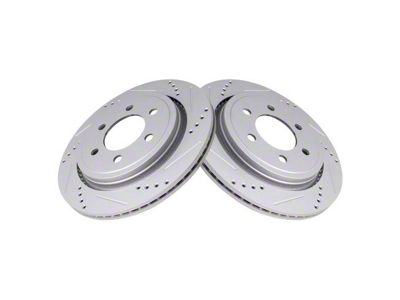 Performance Drilled and Slotted 6-Lug Rotors; Rear Pair (15-17 F-150 w/ Electric Parking Brake)