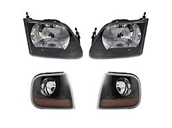 Performance Headlights; Black Housing; Clear Lens (97-03 F-150)