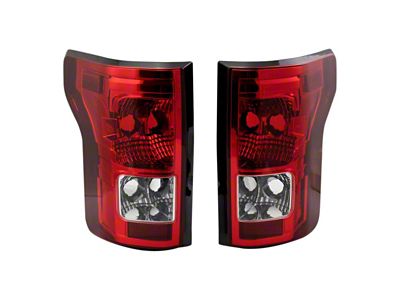 Performance Tail Lights; Chrome Housing; Red Lens (15-17 F-150 w/ Factory Halogen Non-BLIS Tail Lights)