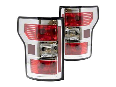 Performance Tail Lights; Chrome Housing; Red Lens (18-20 F-150 w/ Factory Halogen Non-BLIS Tail Lights)