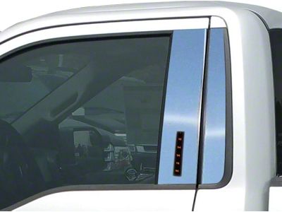 Pillar Post Trim with Keyless Entry Opening; Stainless Steel (15-25 F-150 Regular Cab)