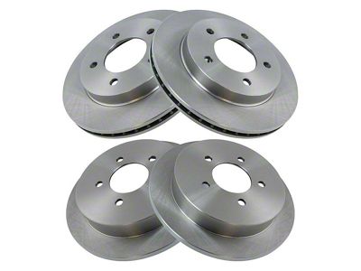 Plain Vented 5-Lug Rotors; Front and Rear (97-03 4WD F-150)
