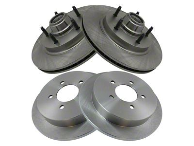 Plain Vented 5-Lug Rotors; Front and Rear (97-99 2WD F-150, Excluding Lightning)