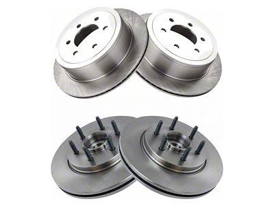 Plain Vented 5-Lug Rotors; Front and Rear (04-08 2WD F-150)