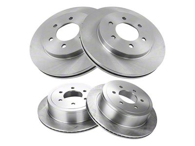 Plain Vented 6-Lug Rotors; Front and Rear (04-08 4WD F-150)