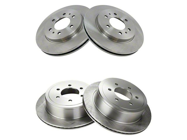 Plain Vented 6-Lug Rotors; Front and Rear (2009 F-150)
