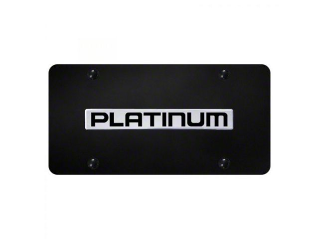 Platinum License Plate; Chrome on Black (Universal; Some Adaptation May Be Required)