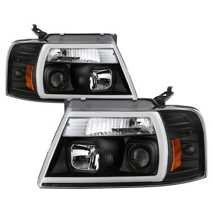 Platinum Series High-Power LED Module Headlights; Black Housing; Clear Lens (04-08 F-150)