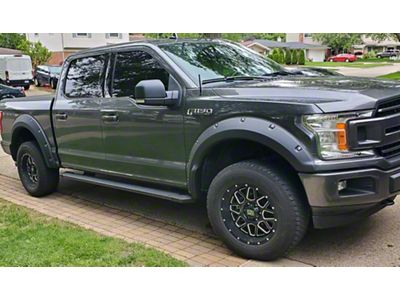 Pocket Dimple Style Fender Flares; Smooth Black (18-20 F-150, Excluding Raptor)