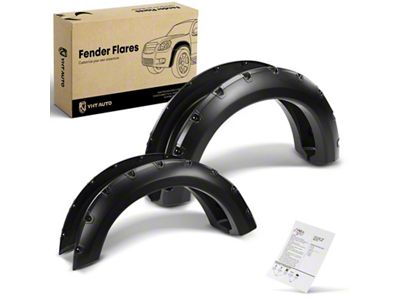 Pocket Rivet Style Fender Flares; Black (04-08 F-150 Styleside)