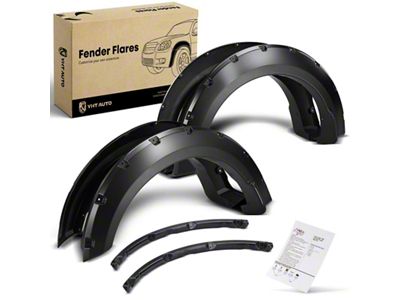 Pocket Rivet Style Fender Flares; Black (18-20 F-150, Excluding Raptor)